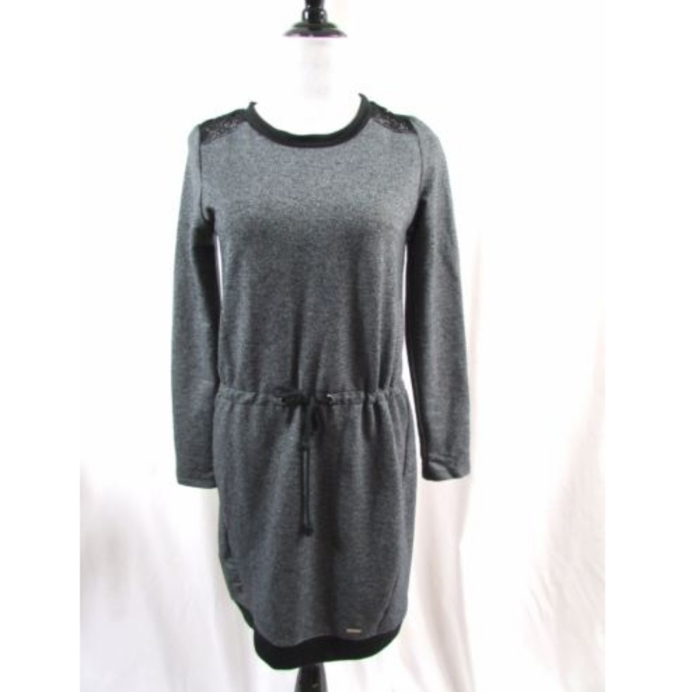 Nicole Miller New York Gray Lace Drawstring Dress